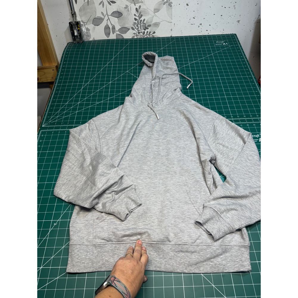 Grace & Lace Womens Small Heather Grey Pullover Hoodie Sweatshirt Pocket